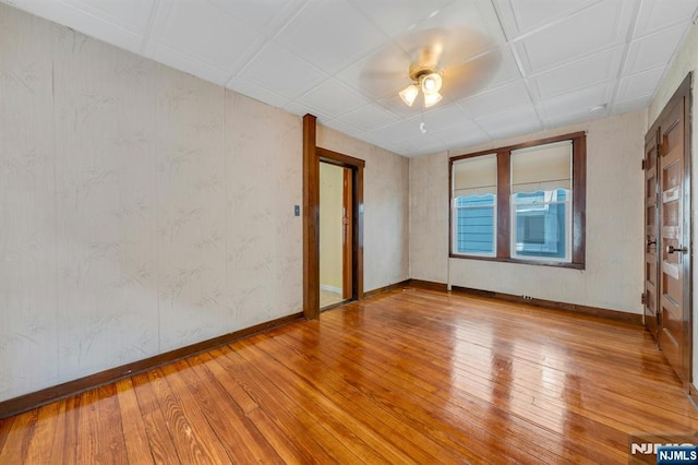 407 Elm St, Kearny, NJ 07032 - unfurnished room with hardwood / wood-style flooring and a ceiling fan
