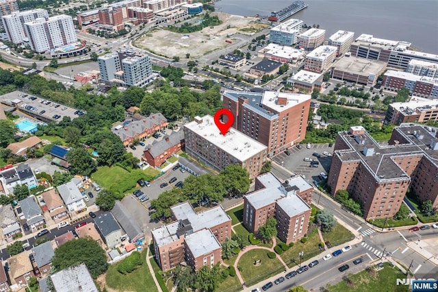 9019 Wall St Unit 6B, North Bergen, NJ 07047 - aerial view of property's location featuring a nearby body of water and nearby urban area