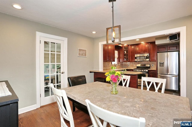 393 High St, Nutley, NJ 07110 - dining space with wood finished floors and recessed lighting