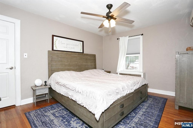 393 High St, Nutley, NJ 07110 - bedroom featuring wood finished floors and ceiling fan