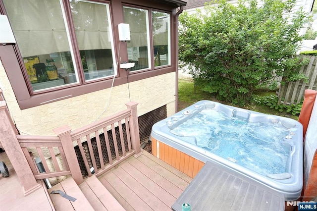 393 High St, Nutley, NJ 07110 - wooden terrace with a hot tub