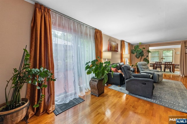 159 Oak Ridge Rd, West Milford, NJ 07438 - living room with wood finished floors and crown molding