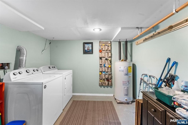 159 Oak Ridge Rd, West Milford, NJ 07438 - laundry area with electric water heater and washer and dryer
