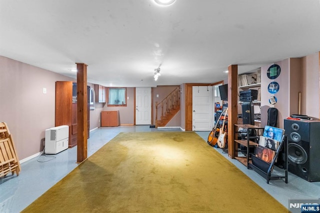 159 Oak Ridge Rd, West Milford, NJ 07438 - finished basement featuring stairway and baseboards