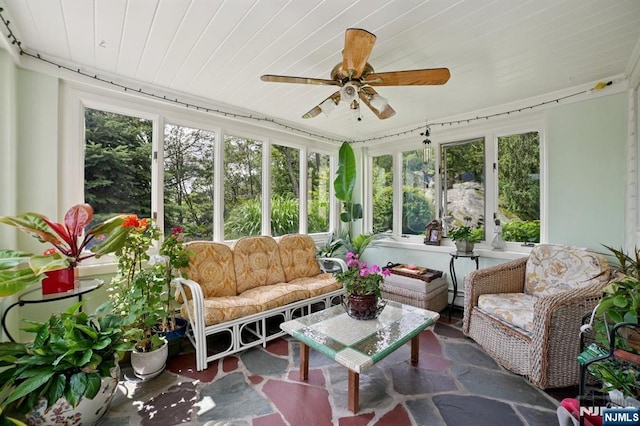 6 Summit, Kinnelon Borough, NJ 07405 - sunroom with plenty of natural light and wooden ceiling