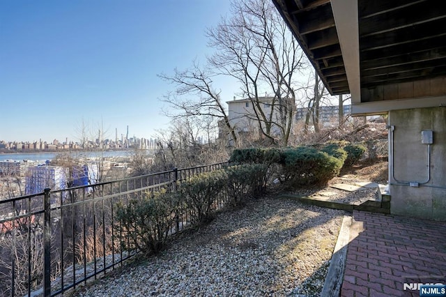 1 Columbus Pl, Cliffside Park, NJ 07010 - view of yard with a water view and a patio area