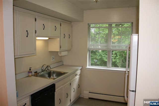 41 N Franklin Tpke Unit O, Ramsey, NJ 07446 - kitchen with baseboard heating, dishwasher, white cabinets, and light countertops