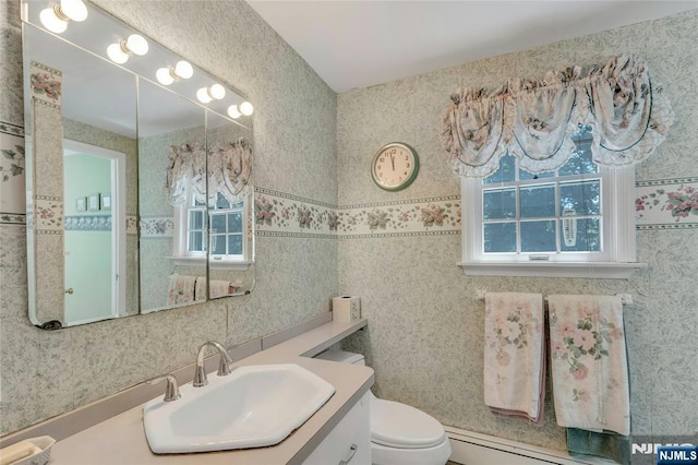 486 Summit Ave, Oradell, NJ 07649 - bathroom featuring vanity and baseboard heating