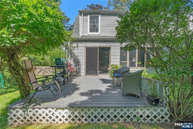 486 Summit Ave, Oradell, NJ 07649 - wooden deck featuring a grill