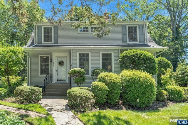 486 Summit Ave, Oradell, NJ 07649 - view of front of property featuring entry steps and a chimney