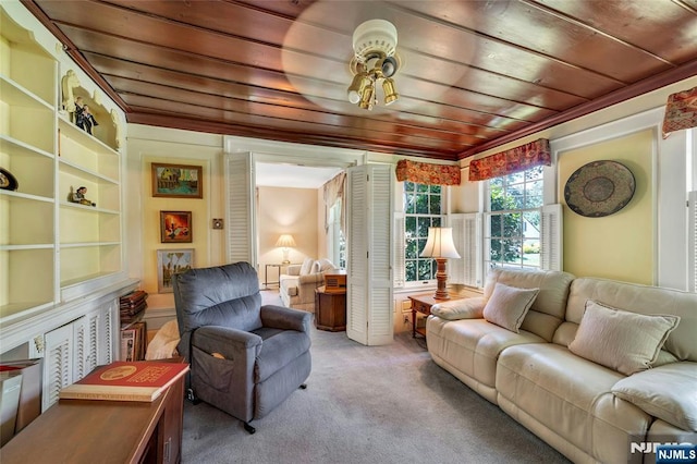 486 Summit Ave, Oradell, NJ 07649 - carpeted living room with wood ceiling