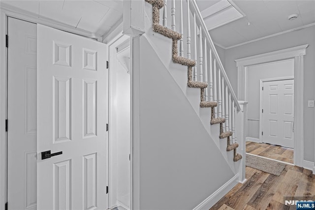 6 Pleasant Ave, Clifton, NJ 07013 - stairs featuring wood finished floors and crown molding