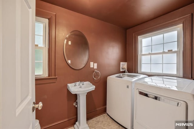 37 Franklin St, Cedar Grove, NJ 07009 - laundry area featuring separate washer and dryer and healthy amount of natural light
