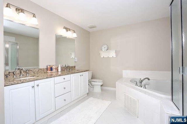 84 Pheasant Run Unit 84, Old Tappan, NJ 07675 - bathroom featuring double vanity, a garden tub, and tile patterned flooring