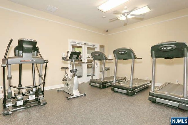 84 Pheasant Run Unit 84, Old Tappan, NJ 07675 - workout area with ceiling fan and baseboards