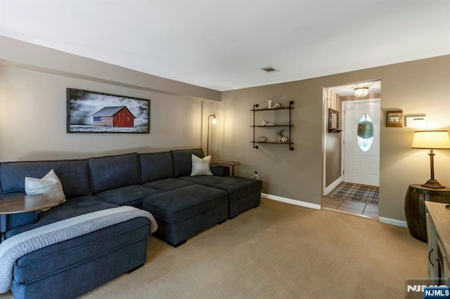 611 Maze Rd, River Vale, NJ 07675 - living room with light carpet and baseboards