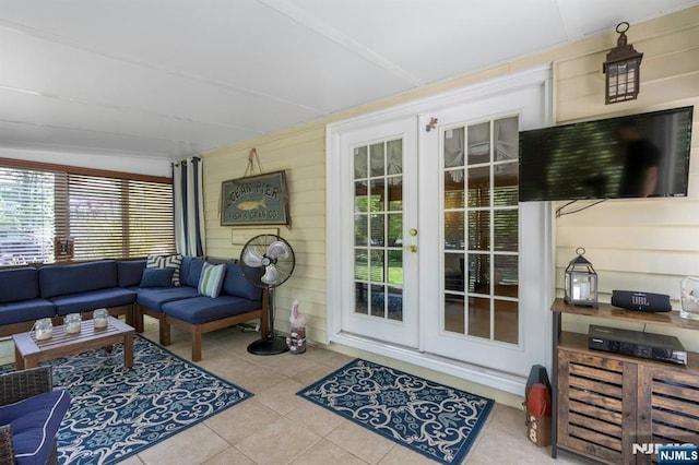 611 Maze Rd, River Vale, NJ 07675 - tiled living area featuring french doors