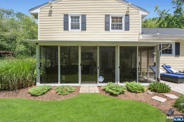 611 Maze Rd, River Vale, NJ 07675 - back of house featuring a sunroom and a yard
