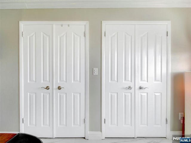 250 Gorge Rd Unit 23I, Cliffside Park, NJ 07010 - unfurnished bedroom featuring ornamental molding and a closet