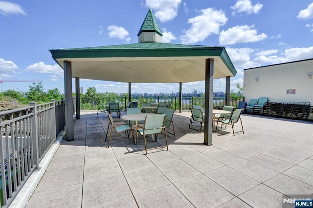 250 Gorge Rd Unit 23I, Cliffside Park, NJ 07010 - view of patio / terrace with a gazebo