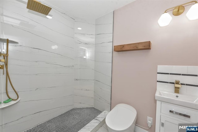 584 N Lake Shr, West Milford, NJ 07421 - full bathroom with a marble finish shower and vanity