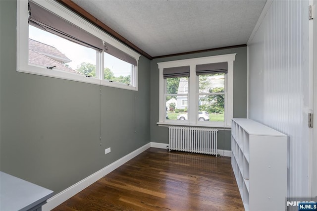 5 Rhinesmith Ave, Wanaque, NJ 07465 - unfurnished room with radiator, ornamental molding, and dark wood-style flooring