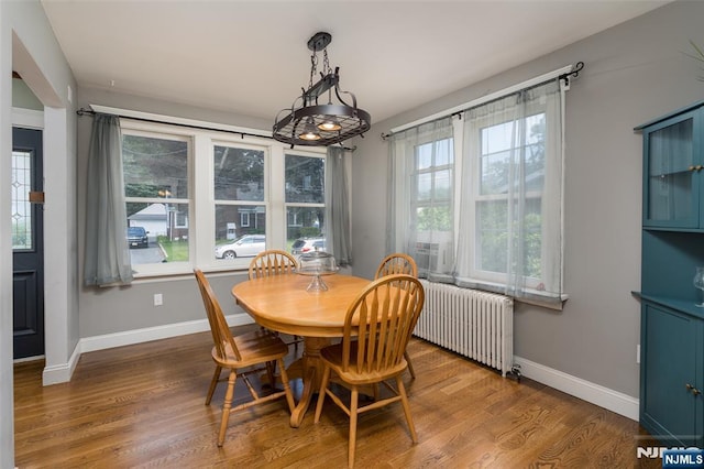 5 Rhinesmith Ave, Wanaque, NJ 07465 - dining area featuring radiator, healthy amount of natural light, and wood finished floors