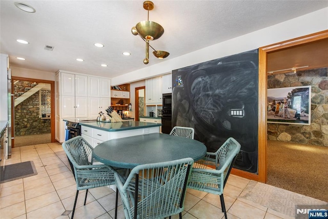69 Mount Pleasant Rd, Knowlton, NJ 07832 - dining room with light tile patterned floors, recessed lighting, and light colored carpet