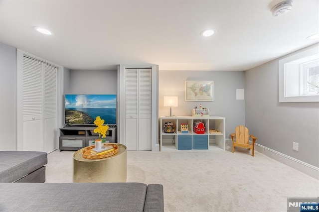 20 Brighton Ave, Bloomfield, NJ 07003 - living room featuring carpet flooring and recessed lighting