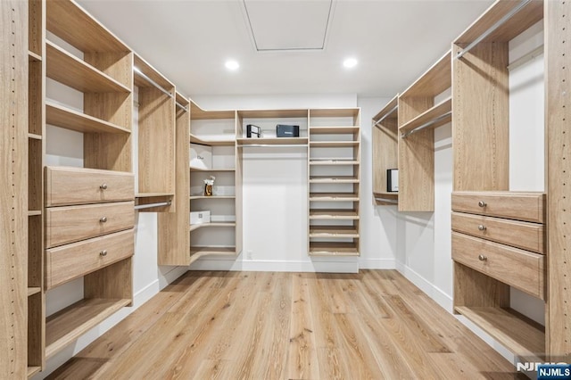 492 Oaktree Rd, Oradell, NJ 07649 - walk in closet with light wood-style floors