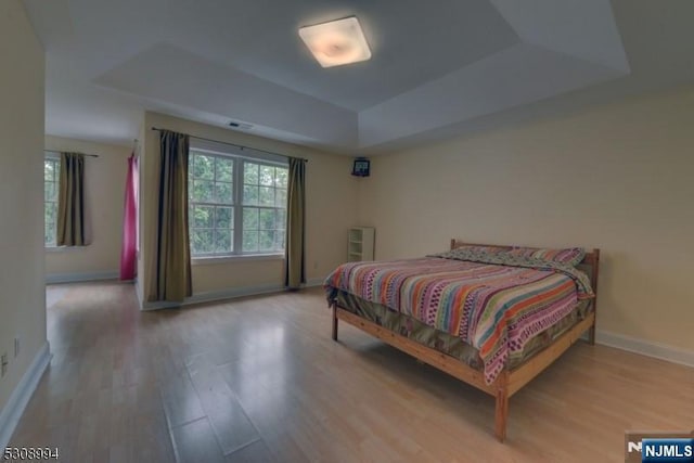 140 Levinberg Ln, Wayne, NJ 07470 - bedroom with a raised ceiling and light wood-type flooring