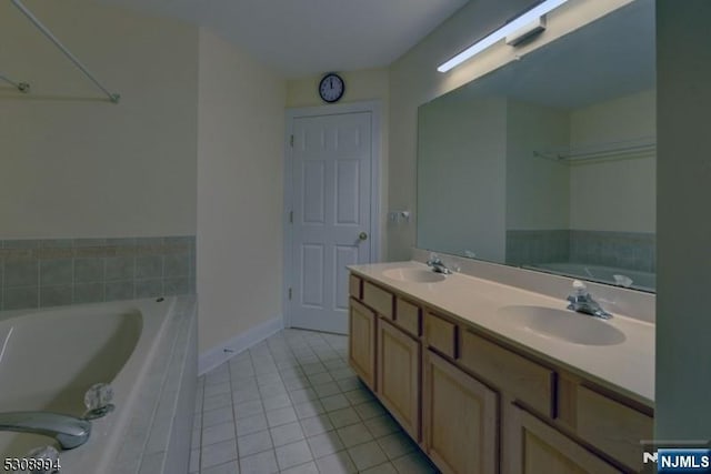 140 Levinberg Ln, Wayne, NJ 07470 - full bath with tile patterned floors, a garden tub, and double vanity