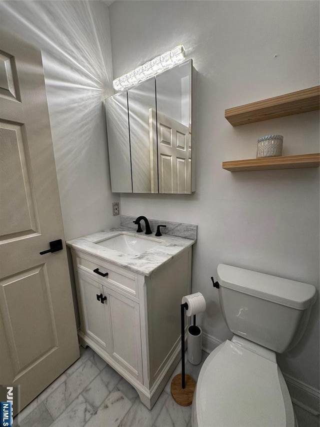 7206 Richmond Rd Unit 7206, West Milford, NJ 07480 - half bath featuring vanity and marble look tile flooring