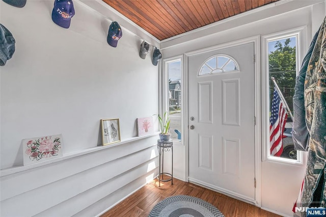 1 Whittlesey Ave, West Orange, NJ 07052 - foyer featuring wood ceiling and wood finished floors