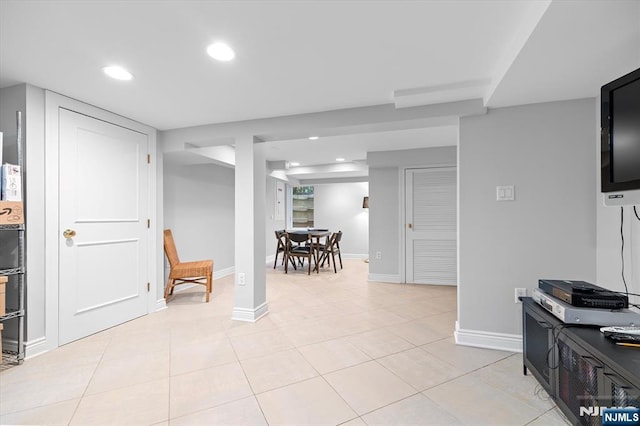 747 Mildred St, Teaneck, NJ 07666 - interior space featuring recessed lighting and light tile patterned floors