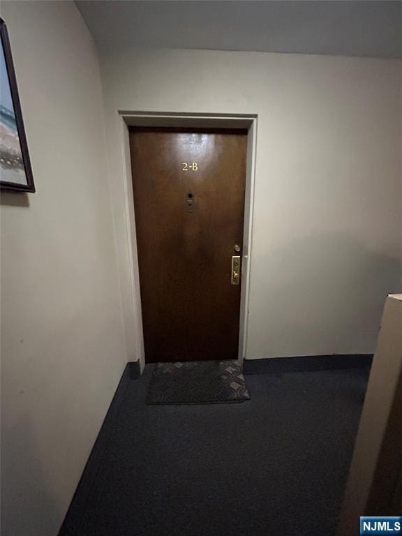 22 Cedar St Unit 2B, Ridgefield Park, NJ 07660 - doorway with dark carpet