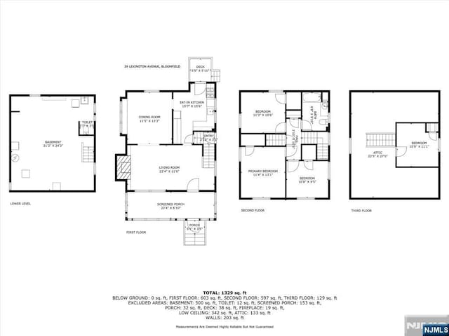 39 Lexington Ave, Bloomfield, NJ 07003 - view of property floor plan