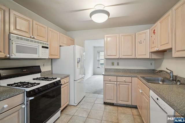 71 Butternut Dr Unit 71, Wayne, NJ 07470 - kitchen with white appliances, light brown cabinets, and light tile patterned flooring