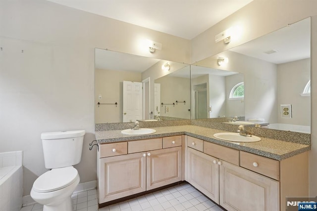 71 Butternut Dr Unit 71, Wayne, NJ 07470 - full bathroom with double vanity, tile patterned floors, and a shower