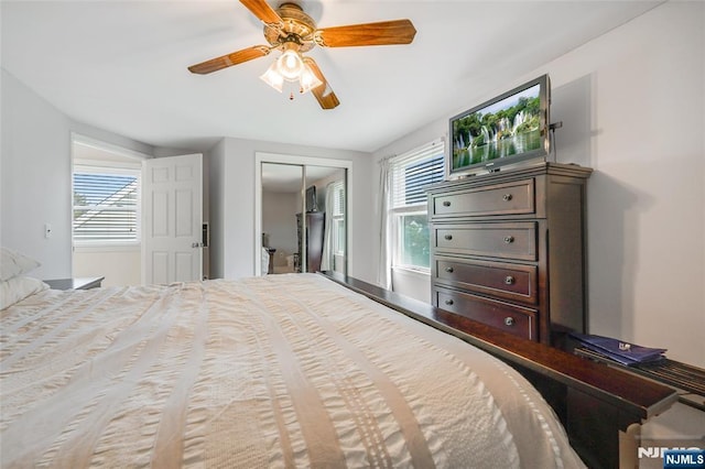 23 Bromley Pl, Bloomfield, NJ 07003 - bedroom featuring a closet and ceiling fan