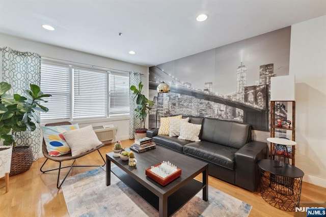 5711 Jefferson St Unit 405, West New York, NJ 07093 - living area featuring wood finished floors and recessed lighting