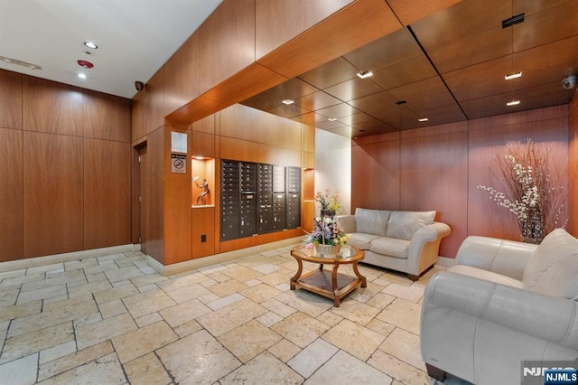 5711 Jefferson St Unit 405, West New York, NJ 07093 - common area featuring wood walls and recessed lighting