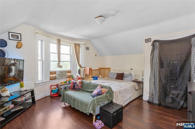 320 Clifton Ave, Newark, NJ 07104 - bedroom with lofted ceiling, wood finished floors, and cooling unit
