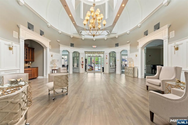 7303 Ravenscroft Rd Unit 570, Clifton, NJ 07013 - building lobby featuring a high ceiling and recessed lighting
