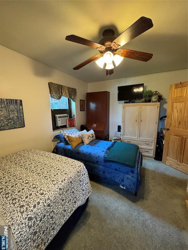 3081 Edwin Unit 2E, Fort Lee, NJ 07024 - carpeted bedroom featuring ceiling fan and cooling unit