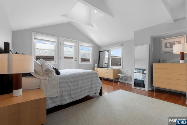 187 Wayne St Unit 405, Jersey City, NJ 07302 - bedroom featuring wood finished floors and lofted ceiling