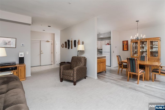 2214 Richmond Unit 2214, West Milford, NJ 07480 - living area featuring a chandelier and light carpet