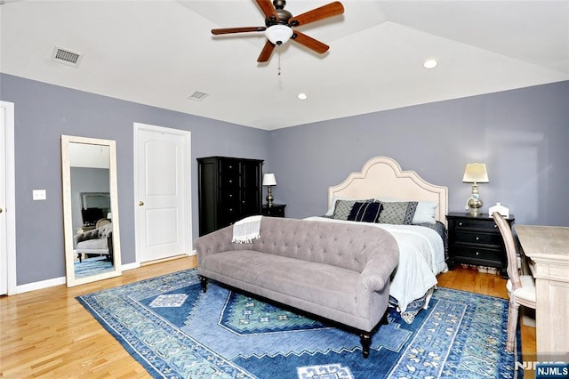 400 Lawton Ave Unit C0400, Cliffside Park, NJ 07010 - bedroom with light wood-type flooring, recessed lighting, and ceiling fan