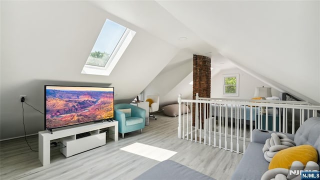 80 Union Ave, Little Ferry, NJ 07643 - additional living space with a skylight, wood finished floors, and vaulted ceiling