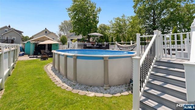 80 Union Ave, Little Ferry, NJ 07643 - view of pool featuring a deck and a fenced backyard